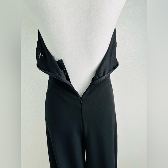 Lulu's Black Strapless Cutout Wide Leg Jumpsuit Size Medium - Picture 7 of 14